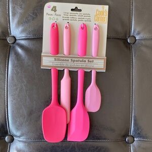 ** NEW ** Cook's Corner 4 piece special edition pink Silicone Spatula Set